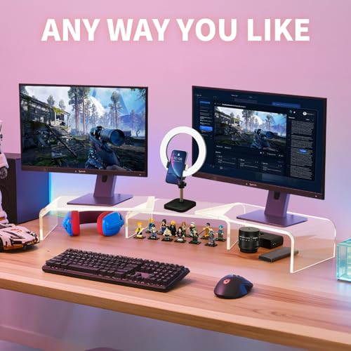 LEKETREE Acrylic Monitor Stand, Clear Monitor Stand for Desk - Image 4