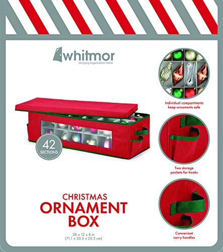 Whitmor Ornament Storage Box 42 Compartments with Outer - Image 4
