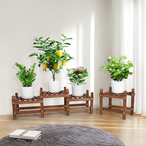 Wood Flower Stand Small Plant Stand Shelf Bench Indoor - Image 7