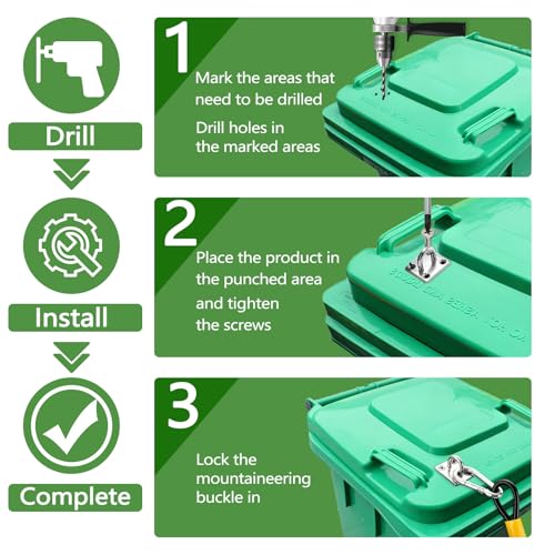 4 Pieces Bear Proof Trash Can Lid Lock with Accessories - Image 6