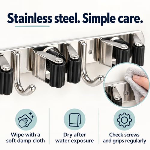 Mop and Broom Holder Wall Mount, Broom Organizer - Image 8