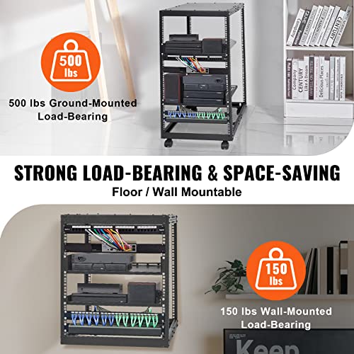 VEVOR 20U Open Frame Server Rack, 23''-40'' Adjustable Depth - Image 4