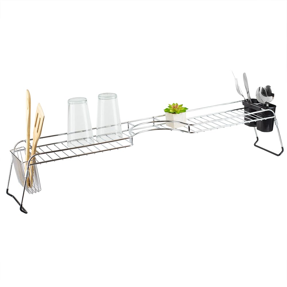 Over Sink Shelf, (Chrome) by Home Basics | Steel Over The Kitchen - Image 1