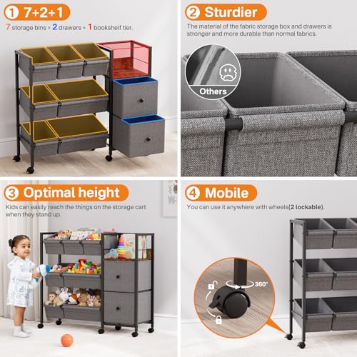 Kids Toy Organizers and Storage Bins, Black - Image 5