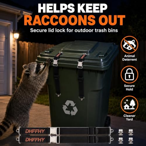 4PCS Heavy-Duty Bear Proof Trash Can Locks - Animal-Proof Lid - Image 3