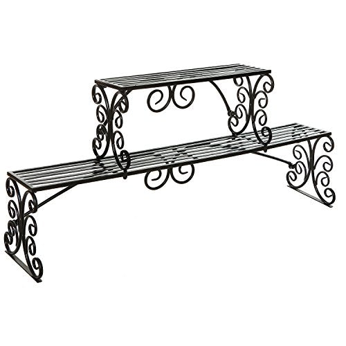 MyGift Black Metal Over Sink Shelf with Scrollwork Design, 2 Tier - Image 7