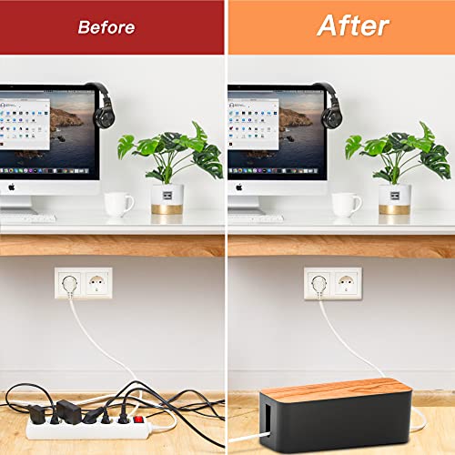 Cable Management Box 2 Pack with 16 Cable Clips Set-Large & - Image 8