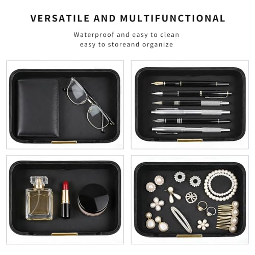 Luxury Leather Valet Tray Desktop Storage Organizer, | Jewelry Organiz - Image 6