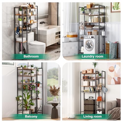 8-Tier Over The Toilet Storage with Side Rack, Over Toilet - Image 7