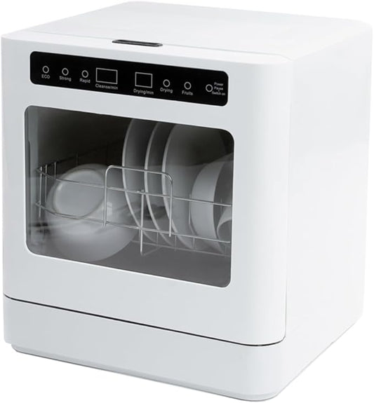 Collier Kitchen Portable Countertop Dishwasher – Compact Mini Dishwasher with 5 Wash Programs, Built-in Water Tank & Hose Connection – Space-Saving for Apartments, RVs & Small Kitchens