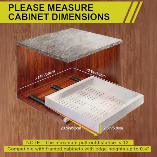 21" Deep Pull Out Cabinet Organizer, 12-22 Inch Expandable Drawer - Image 3