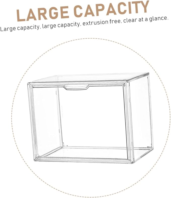 GLEAVI Transparent Acrylic Storage Box for Books Multi-function Sundries Organizer Stackable Container for Bedroom Office and Study Room Lightweight and Design