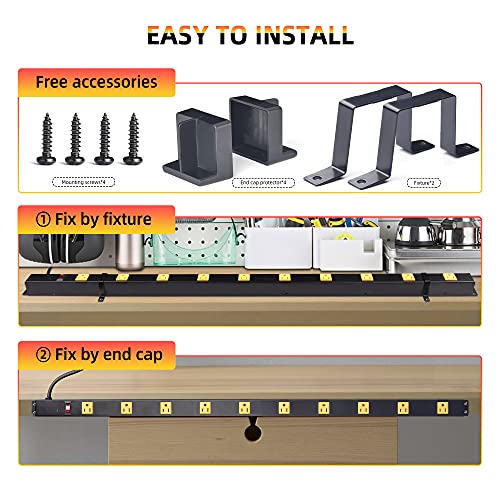 10 Outlet Long Power Strip Surge Protector, Heavy Duty Industrial - Image 6