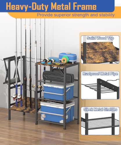 Fishing Rod Holders for Garage, Fishing Pole Holder Stand - Image 5