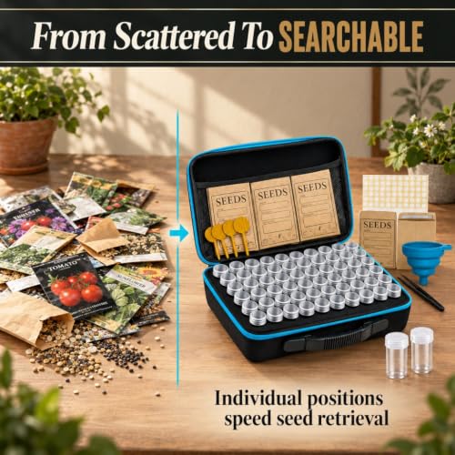 Seed Storage Organizer Kit, 120 Containers with Zipper Case - Image 7