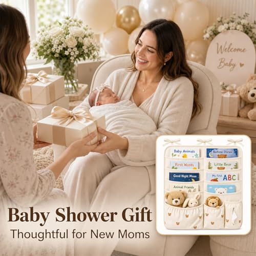 Bedside Caddy Nursery Playpen Organizer, Hanging Crib Book & Toy - Image 8