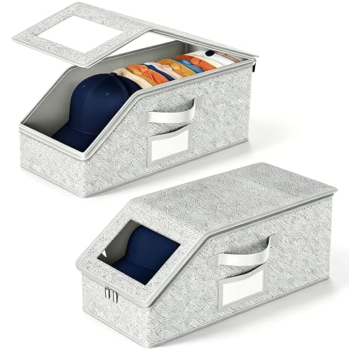Stackable Hat Storage for Baseball Caps, 2 PCS, Grey - Image 2