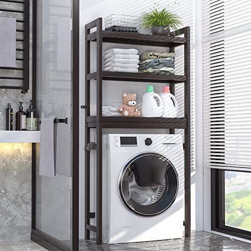 Over The Toilet Storage, 3-Tier Bamboo Bathroom Shelf, Espresso - Image 7