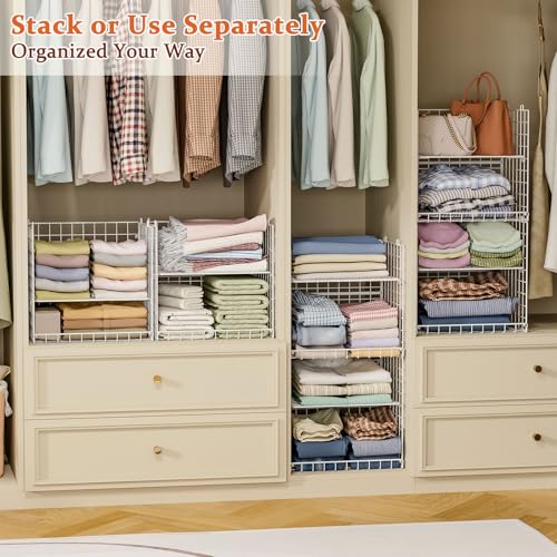 8-Tier Stackable Closet Organizers, Foldable Wardrobe Basket - Image 5