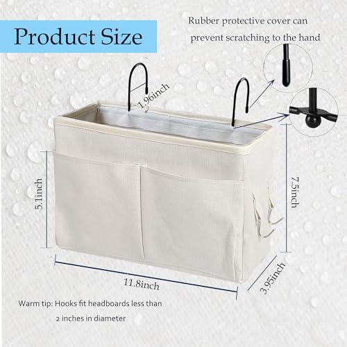 Bedside Caddy Organizer - Bedside Hanging Storage Bag with Hooks - Image 4
