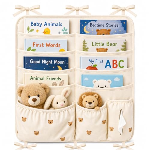 Bedside Caddy Nursery Playpen Organizer, Hanging Crib Book & Toy - Image 2