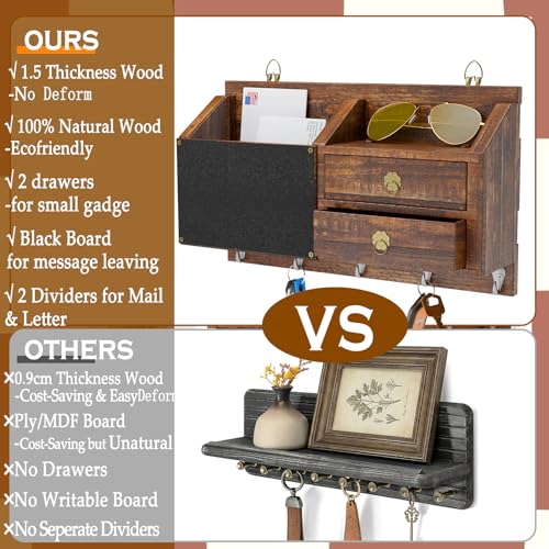 Key and Mail Holder Organizer Wall Mounted for Entryway - Image 7