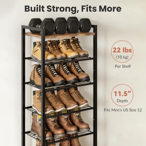Narrow Shoe Rack 8-Tier, Tall Shoe Organizer for Small Spaces - Image 5