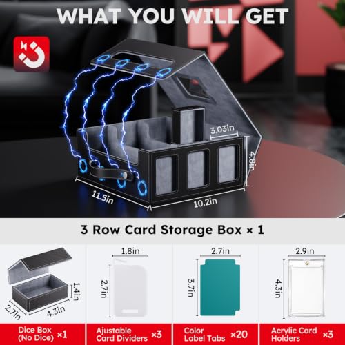 Trading Card Storage Box, 2600+ MTG Deck Box with Magnetic Lid - Image 4