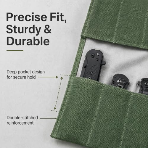 Pocket Knife Roll Display Case,12-Slot Canvas Knife Cases - Image 8