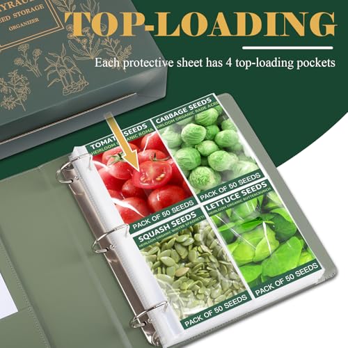 Seed Storage Organizer, Binder with 50 Pack Sleeves - Image 5