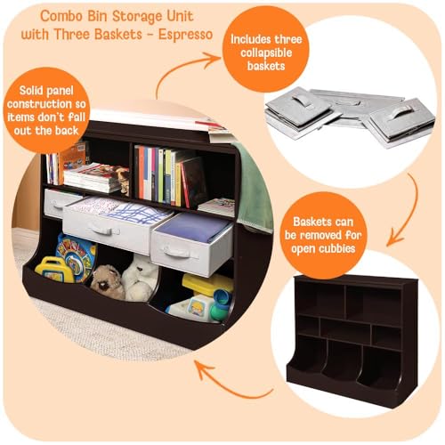 Badger Basket Combo Toy Storage Organizer and Bookshelf - Kids - Image 3