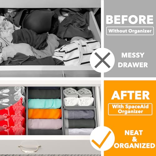 SpaceAid Drawer Organizer Clothes, 12 Pack Dresser Organizer Bins - Image 3