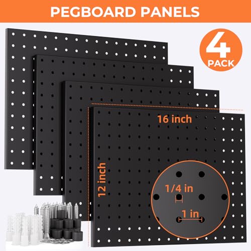 INCLY 70PCS Pegboard Wall Organizer Kit with Metal Panels - Image 4