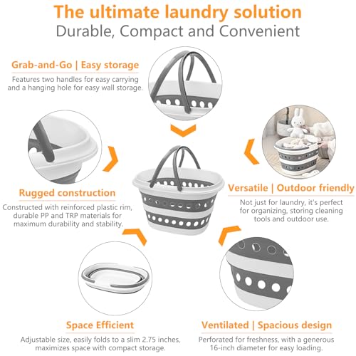 Compact Collapsible Laundry Basket, Small Pop-Up Hamper - Image 5