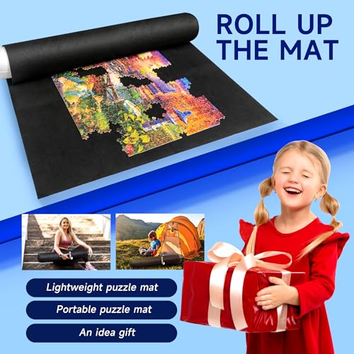 Puzzle Mat Roll Up to 2000 Pieces - 51"x 34" Extra | Home Organization - Image 5