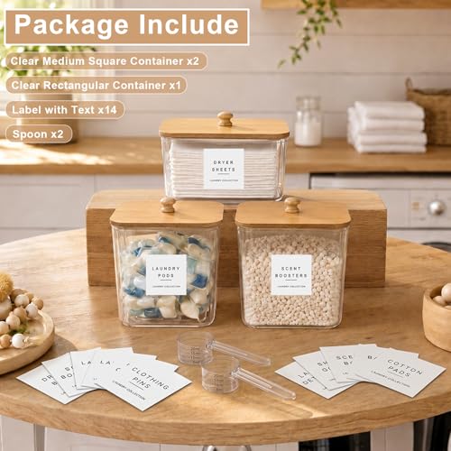 POLRAI 3 Pack Laundry Pod Containers and Dryer Sheet - Image 4
