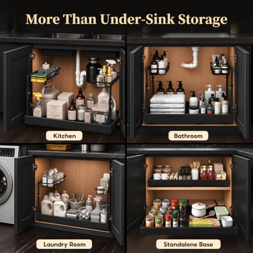 Under Sink Organizer, 2-Tier Slide Out kitchen Storage Metal - Image 6
