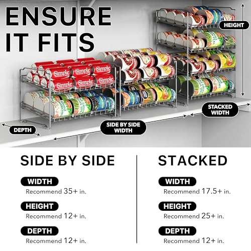 Simple Houseware 2 Tier Stackable Can Rack, Silver, 2 Pack - Image 4