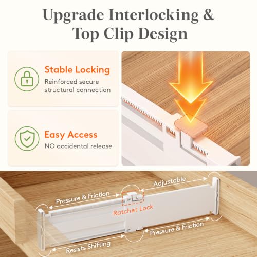 Lifewit 3.2" High Drawer Dividers for Clothes, Adjustable Drawer - Image 7