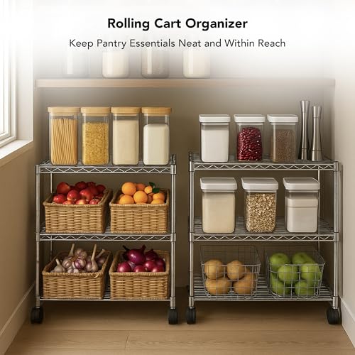3 Tier Wire Shelving Unit Storage Rack, Metal Heavy Duty Utility - Image 5