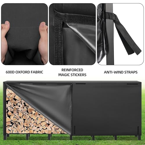 Kendane 8FT Firewood Rack Outdoor with Cover - Image 4