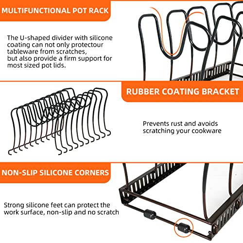 ROOHUA Pot and Pan Lid Organizer Rack for Under Cabinet - Image 5