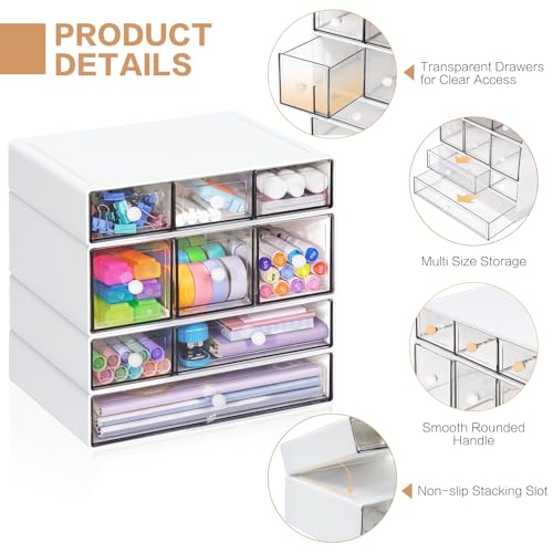 Desk Storage Organizer with 9 Drawers, 4 Tiers Stackable - Image 5