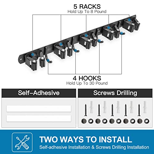 IMILLET Broom Holder Wall Mount,Heavy Duty Garage | Garage Storage - Image 7