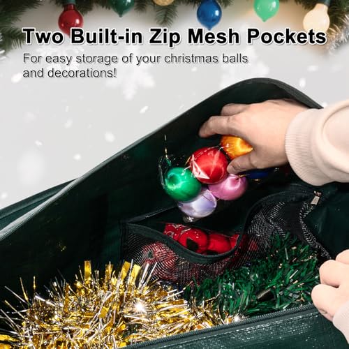 Small Christmas Tree Storage Bag 4ft for Short Trees - Green - Image 6