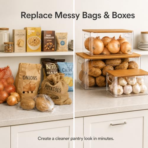 3 Pack Pantry Organizers and Storage Bins with Bambo | All Products - Image 4