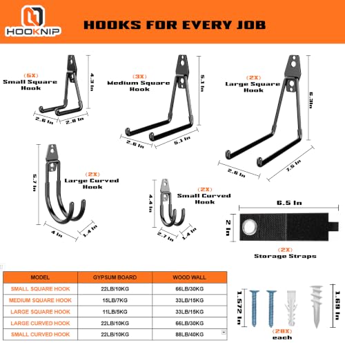 16 Pack Heavy Duty Garage Hooks, Wall Mounted Tool Hangers - Image 4