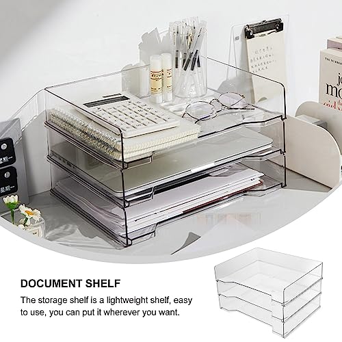 3 Tier Acrylic Stackable Letter Tray Clear Acrylic Tray Document - Image 7