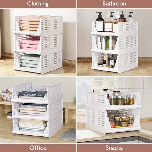 CTSNSLH 5 Pack Closet Organizers Stackable Storage Box - Image 6