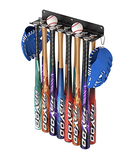 QBA Wall Mount Baseball Bat Holder, Holds 14 Bats, Bats Organizer - Image 2